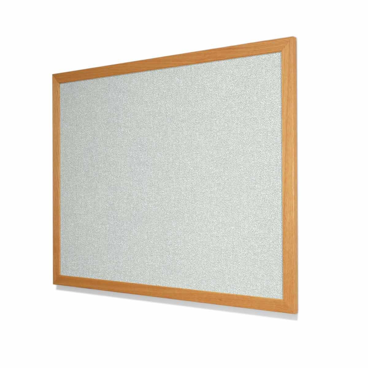 Type II Woven Vinyl Koroseal Linden Winthrope Cork Board with Red Oak Frame